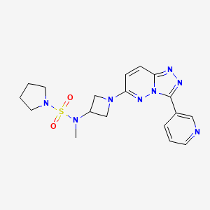 molecular formula C18H22N8O2S B2448334 N-methyl-N-{1-[3-(pyridin-3-yl)-[1,2,4]triazolo[4,3-b]pyridazin-6-yl]azetidin-3-yl}pyrrolidine-1-sulfonamide CAS No. 2379951-27-4