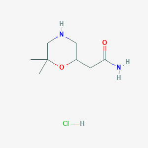 2-(6,6-Dimethylmorpholin-2-yl)acetamide;hydrochloride
