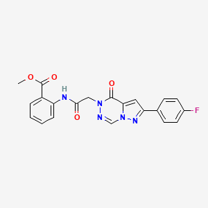 molecular formula C21H16FN5O4 B2448355 methyl 2-({[2-(4-fluorophenyl)-4-oxopyrazolo[1,5-d][1,2,4]triazin-5(4H)-yl]acetyl}amino)benzoate CAS No. 1021020-54-1