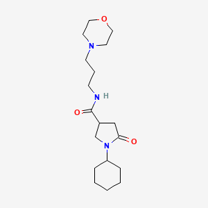 molecular formula C18H31N3O3 B2448381 1-cyclohexyl-N-(3-morpholin-4-ylpropyl)-5-oxopyrrolidine-3-carboxamide CAS No. 697791-11-0