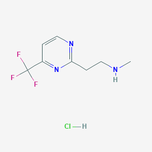 molecular formula C8H11ClF3N3 B2448385 Methyl({2-[4-(trifluoromethyl)pyrimidin-2-yl]ethyl})amine hydrochloride CAS No. 2137886-77-0