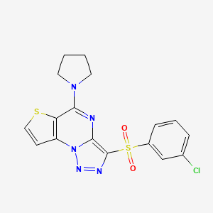 3-[(3-Chlorophenyl)sulfonyl]-5-(1-pyrrolidinyl)thieno[2,3-e][1,2,3]triazolo[1,5-a]pyrimidine