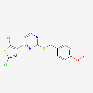 4-(2,5-Dichlorothiophen-3-yl)-2-[(4-methoxyphenyl)methylsulfanyl]pyrimidine