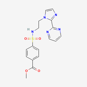 molecular formula C17H17N5O4S B2448399 methyl 4-({2-[2-(pyrimidin-2-yl)-1H-imidazol-1-yl]ethyl}sulfamoyl)benzoate CAS No. 1797015-13-4