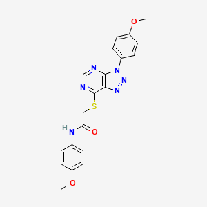 molecular formula C20H18N6O3S B2448437 N-(4-methoxyphenyl)-2-((3-(4-methoxyphenyl)-3H-[1,2,3]triazolo[4,5-d]pyrimidin-7-yl)thio)acetamide CAS No. 863500-41-8