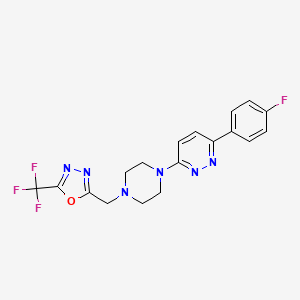 2-[[4-[6-(4-Fluorophenyl)pyridazin-3-yl]piperazin-1-yl]methyl]-5-(trifluoromethyl)-1,3,4-oxadiazole