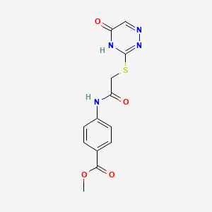 molecular formula C13H12N4O4S B2448446 methyl 4-[2-(5-oxo-4H-1,2,4-triazin-3-ylthio)acetylamino]benzoate CAS No. 880437-53-6