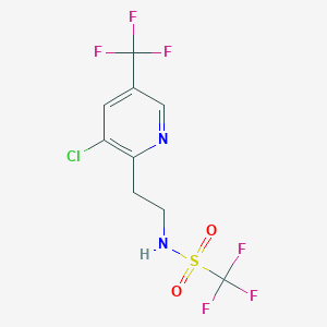 molecular formula C9H7ClF6N2O2S B2448449 N-{2-[3-chloro-5-(trifluoromethyl)pyridin-2-yl]ethyl}-1,1,1-trifluoromethanesulfonamide CAS No. 2059280-08-7