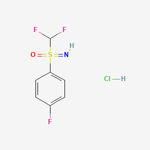 molecular formula C7H7ClF3NOS B2448450 Difluoromethyl-(4-fluorophenyl)-imino-oxo-lambda6-sulfane;hydrochloride CAS No. 2287310-66-9