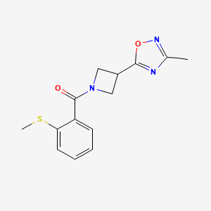 (3-(3-Methyl-1,2,4-oxadiazol-5-yl)azetidin-1-yl)(2-(methylthio)phenyl)methanone