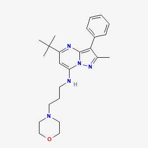 molecular formula C24H33N5O B2448464 5-tert-butyl-2-methyl-N-(3-morpholin-4-ylpropyl)-3-phenylpyrazolo[1,5-a]pyrimidin-7-amine CAS No. 877790-34-6