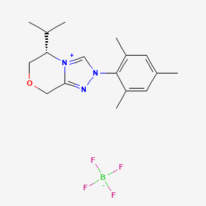 (5S)-5-Propan-2-yl-2-(2,4,6-trimethylphenyl)-6,8-dihydro-5H-[1,2,4]triazolo[3,4-c][1,4]oxazin-4-ium;tetrafluoroborate