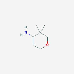 molecular formula C7H15NO B2448508 3,3-dimethyloxan-4-amine CAS No. 1357396-54-3