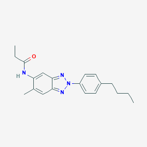 molecular formula C20H24N4O B244852 N-[2-(4-butylphenyl)-6-methyl-2H-1,2,3-benzotriazol-5-yl]propanamide 