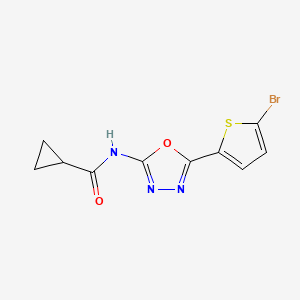 molecular formula C10H8BrN3O2S B2448521 N-[5-(5-bromothiophen-2-yl)-1,3,4-oxadiazol-2-yl]cyclopropanecarboxamide CAS No. 1021070-90-5