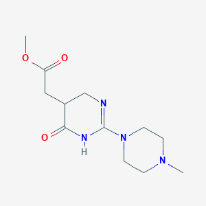 molecular formula C12H20N4O3 B2448546 methyl 2-(2-(4-methylpiperazin-1-yl)-6-oxo-1,4,5,6-tetrahydropyrimidin-5-yl)acetate CAS No. 1114595-95-7