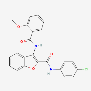 molecular formula C23H17ClN2O4 B2448558 N-(4-chlorophenyl)-3-(2-methoxybenzamido)-1-benzofuran-2-carboxamide CAS No. 887892-64-0