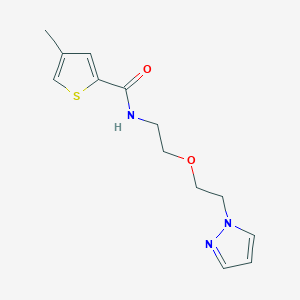 molecular formula C13H17N3O2S B2448559 N-(2-(2-(1H-pyrazol-1-yl)ethoxy)ethyl)-4-methylthiophene-2-carboxamide CAS No. 2034300-92-8