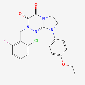 molecular formula C20H18ClFN4O3 B2448585 2-(2-chloro-6-fluorobenzyl)-8-(4-ethoxyphenyl)-7,8-dihydroimidazo[2,1-c][1,2,4]triazine-3,4(2H,6H)-dione CAS No. 941891-14-1