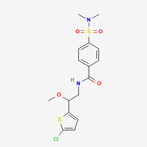 molecular formula C16H19ClN2O4S2 B2448590 N-[2-(5-chlorothiophen-2-yl)-2-methoxyethyl]-4-(dimethylsulfamoyl)benzamide CAS No. 2034403-25-1