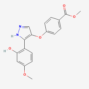 B2448599 methyl 4-((3-(2-hydroxy-4-methoxyphenyl)-1H-pyrazol-4-yl)oxy)benzoate CAS No. 306280-10-4
