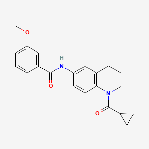 molecular formula C21H22N2O3 B2448603 N-(1-cyclopropanecarbonyl-1,2,3,4-tetrahydroquinolin-6-yl)-3-methoxybenzamide CAS No. 899964-19-3