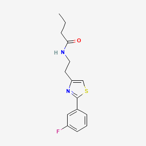 molecular formula C15H17FN2OS B2448610 N-{2-[2-(3-fluorophenyl)-1,3-thiazol-4-yl]ethyl}butanamide CAS No. 946375-63-9