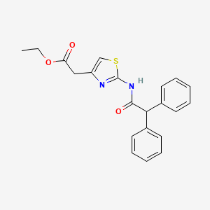molecular formula C21H20N2O3S B2448659 ETHYL 2-[2-(2,2-DIPHENYLACETAMIDO)-1,3-THIAZOL-4-YL]ACETATE CAS No. 307343-59-5