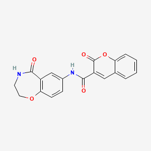 2-oxo-N-(5-oxo-2,3,4,5-tetrahydrobenzo[f][1,4]oxazepin-7-yl)-2H-chromene-3-carboxamide