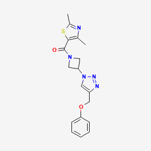 molecular formula C18H19N5O2S B2448741 (2,4-dimethylthiazol-5-yl)(3-(4-(phenoxymethyl)-1H-1,2,3-triazol-1-yl)azetidin-1-yl)methanone CAS No. 2034592-09-9