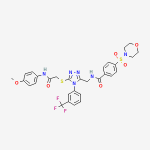molecular formula C30H29F3N6O6S2 B2448814 N-{[5-({[(4-methoxyphenyl)carbamoyl]methyl}sulfanyl)-4-[3-(trifluoromethyl)phenyl]-4H-1,2,4-triazol-3-yl]methyl}-4-(morpholine-4-sulfonyl)benzamide CAS No. 309967-95-1