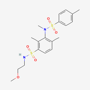 molecular formula C19H26N2O5S2 B2448823 N-(2-methoxyethyl)-2,4-dimethyl-3-(N-methyl4-methylbenzenesulfonamido)benzene-1-sulfonamide CAS No. 864842-37-5