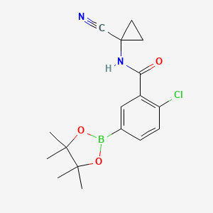 molecular formula C17H20BClN2O3 B2448833 2-chloro-N-(1-cyanocyclopropyl)-5-(4,4,5,5-tetramethyl-1,3,2-dioxaborolan-2-yl)benzamide CAS No. 1787297-57-7