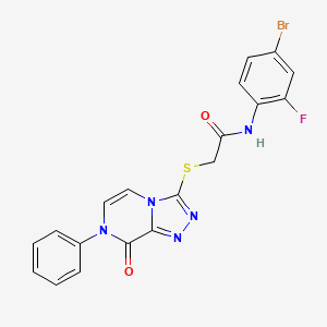 molecular formula C19H13BrFN5O2S B2448845 N-(4-bromo-2-fluorophenyl)-2-({8-oxo-7-phenyl-7H,8H-[1,2,4]triazolo[4,3-a]pyrazin-3-yl}sulfanyl)acetamide CAS No. 1223950-18-2