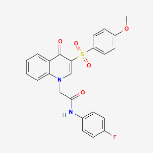 molecular formula C24H19FN2O5S B2448861 N-(4-fluorophenyl)-2-[3-(4-methoxybenzenesulfonyl)-4-oxo-1,4-dihydroquinolin-1-yl]acetamide CAS No. 866813-49-2