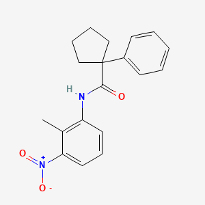 molecular formula C19H20N2O3 B2448885 N-(2-Methyl-3-nitrophenyl)(phenylcyclopentyl)formamide CAS No. 1023548-64-2