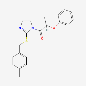1-[2-[(4-Methylphenyl)methylsulfanyl]-4,5-dihydroimidazol-1-yl]-2-phenoxypropan-1-one