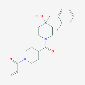 1-[4-[4-[(2-Fluorophenyl)methyl]-4-hydroxypiperidine-1-carbonyl]piperidin-1-yl]prop-2-en-1-one