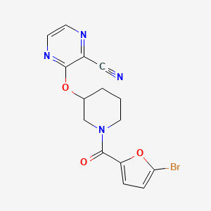 3-((1-(5-Bromofuran-2-carbonyl)piperidin-3-yl)oxy)pyrazine-2-carbonitrile
