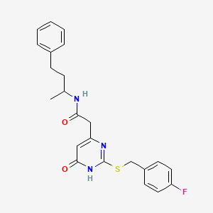 2-(2-((4-fluorobenzyl)thio)-6-oxo-1,6-dihydropyrimidin-4-yl)-N-(4-phenylbutan-2-yl)acetamide
