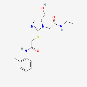 2-[2-({2-[(2,4-dimethylphenyl)amino]-2-oxoethyl}thio)-5-(hydroxymethyl)-1H-imidazol-1-yl]-N-ethylacetamide