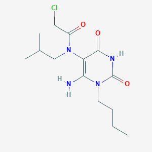 molecular formula C14H23ClN4O3 B2448954 N-(6-Amino-1-butyl-2,4-dioxo-1,2,3,4-tetrahydropyrimidin-5-yl)-2-chloro-N-(2-methylpropyl)acetamide CAS No. 561002-01-5