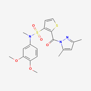 N-(3,4-dimethoxyphenyl)-2-[(3,5-dimethyl-1H-pyrazol-1-yl)carbonyl]-N-methylthiophene-3-sulfonamide