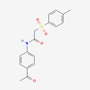 molecular formula C17H17NO4S B2448978 N-(4-ACETYLPHENYL)-2-(4-METHYLBENZENESULFONYL)ACETAMIDE CAS No. 881797-69-9