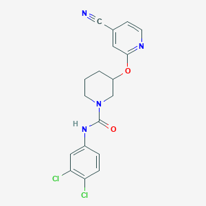 molecular formula C18H16Cl2N4O2 B2448990 3-((4-cyanopyridin-2-yl)oxy)-N-(3,4-dichlorophenyl)piperidine-1-carboxamide CAS No. 2034432-53-4
