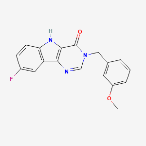molecular formula C18H14FN3O2 B2448996 8-fluoro-3-(3-methoxybenzyl)-3,5-dihydro-4H-pyrimido[5,4-b]indol-4-one CAS No. 1031606-23-1
