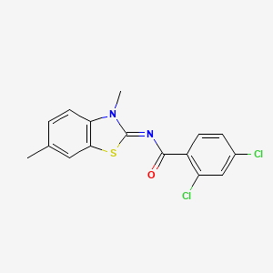 molecular formula C16H12Cl2N2OS B2448999 2,4-dichloro-N-(3,6-dimethyl-1,3-benzothiazol-2-ylidene)benzamide CAS No. 391229-82-6