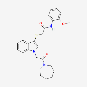 2-((1-(2-(azepan-1-yl)-2-oxoethyl)-1H-indol-3-yl)thio)-N-(2-methoxyphenyl)acetamide