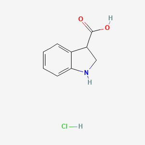 molecular formula C9H10ClNO2 B2449004 Indoline-3-carboxylic acid hydrochloride CAS No. 1982760-98-4; 39891-70-8