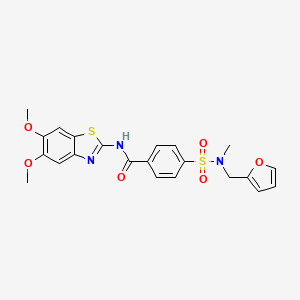 molecular formula C22H21N3O6S2 B2449005 N-(5,6-dimethoxybenzo[d]thiazol-2-yl)-4-(N-(furan-2-ylmethyl)-N-methylsulfamoyl)benzamide CAS No. 941996-58-3